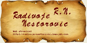 Radivoje Nestorović vizit kartica